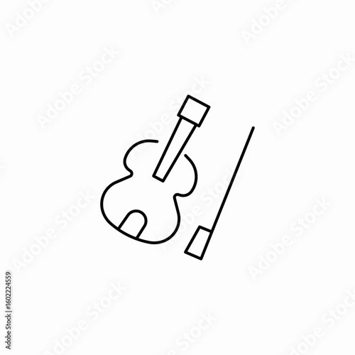 violin instrumental icon sign vector