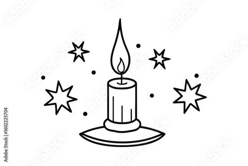 Candle With Glowing Star Lights