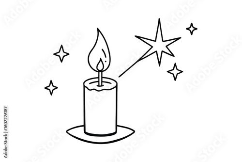 Candle With Glowing Star Lights