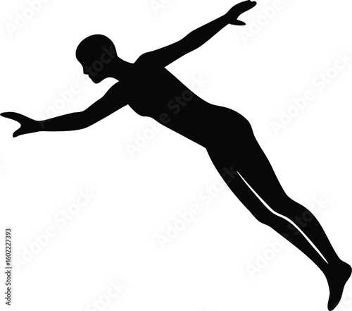 a springboard diver jumping into the water