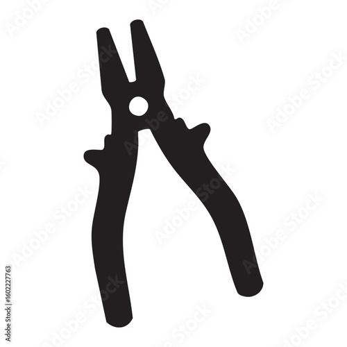 silhouette of a plier vector art isolated on white background