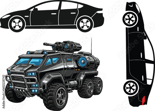 High-Quality Vehicle Vector Graphic for Design Projects