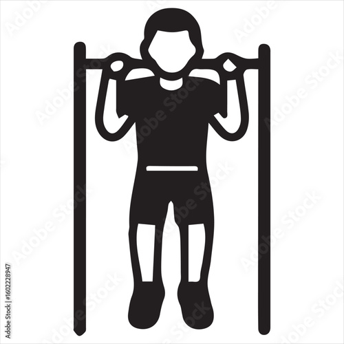 silhouette of a man holding a dumbbell icon