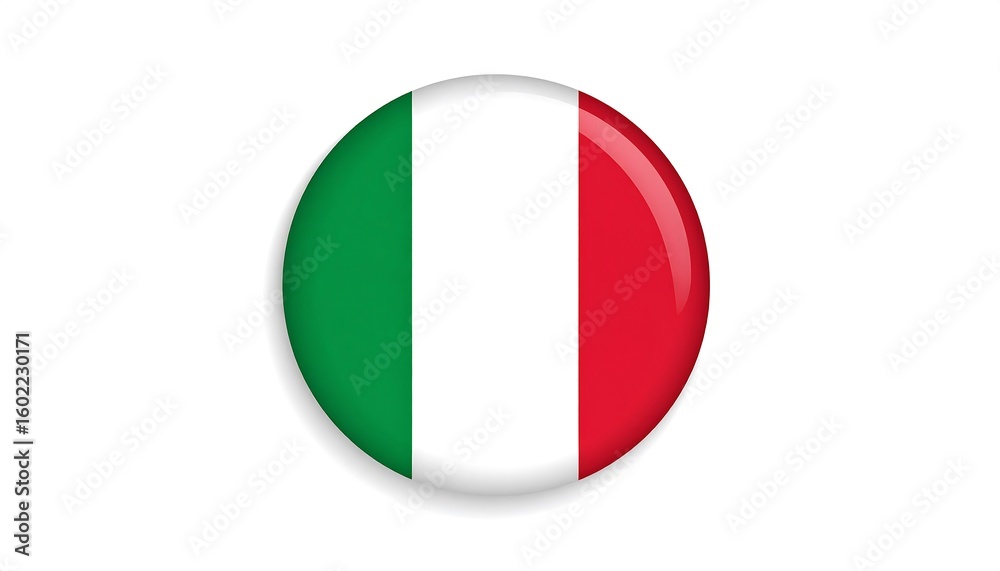 Round Italian flag button Round Italian flag button