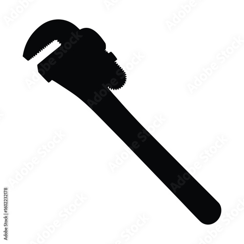 adjustable pipe wrench vector graphic engineering tool hardware equipment