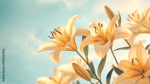 Yellow flowers blooming in the wind on a green background floral spring illustration