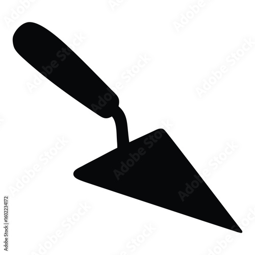 flat design simple black putty knife construction tool