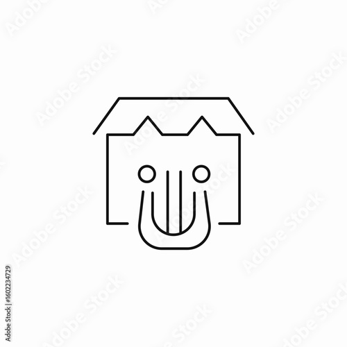 abstract face house icon sign vector