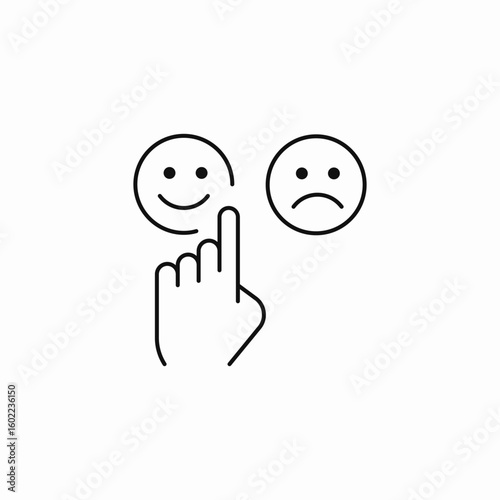feedback smile frown icon sign vector