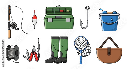 Assorted Fishing Gear and Equipment Collection