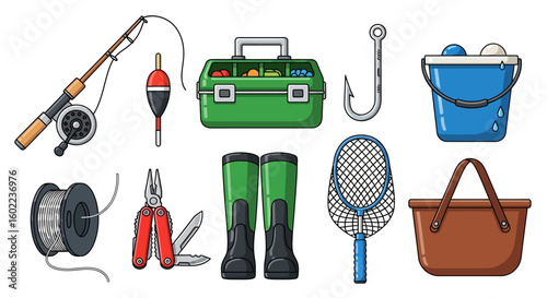 Assorted Fishing Gear and Equipment Collection
