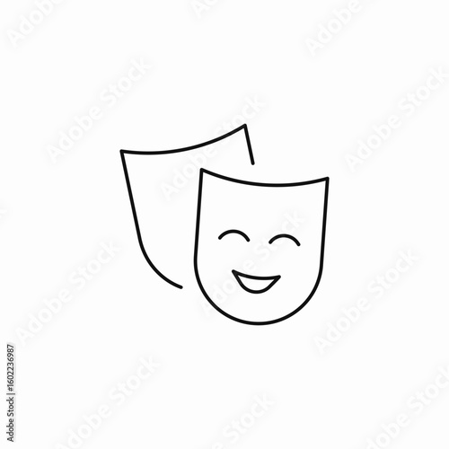 happy theater masks icon sign vector