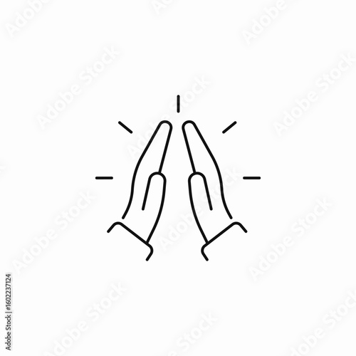 high five sparkling icon sign vector