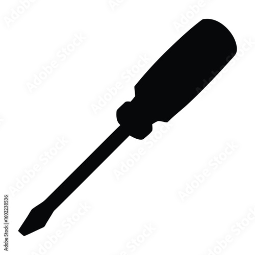 silhouette of a black screwdriver hardware tool