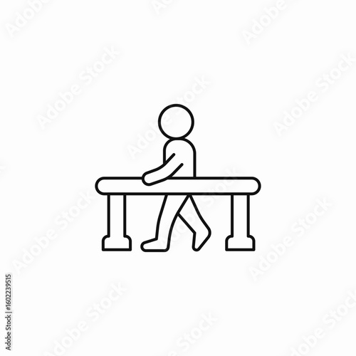 physical therapy walking icon sign vector