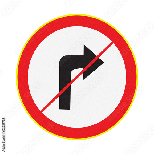 No right turn traffic sign
