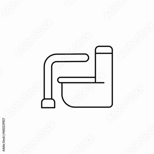 raised toilet seat icon sign vector
