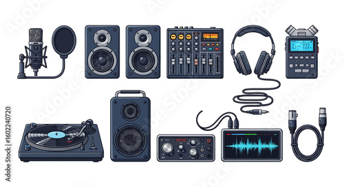 Audio Recording Equipment Collection for Music Production