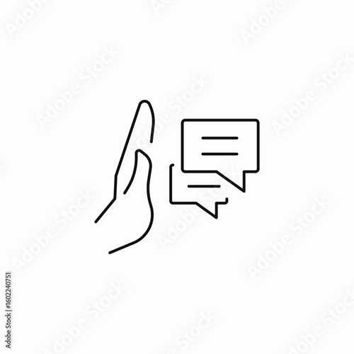 stop message bubble icon sign vector