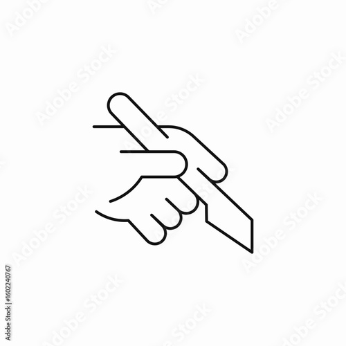 surgical scalpel hand icon sign vector