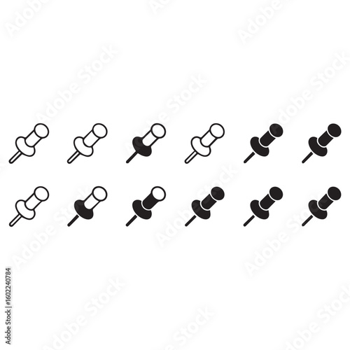 Organize your thoughts with modern minimal push pins for design projects and presentations