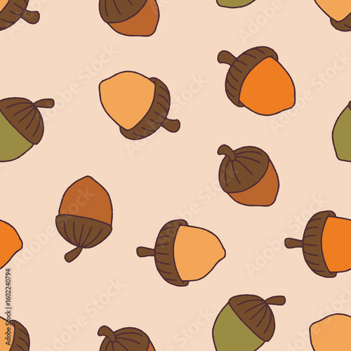 Nut Vector Seamless Pattern Background for Surface Print Fabric Fashion Wrapping