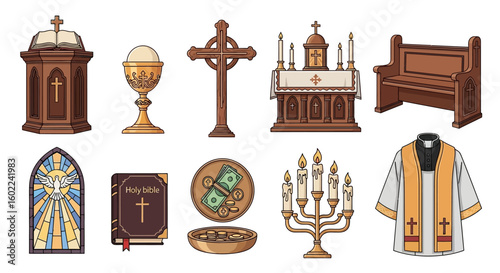 Christian Church Religious Objects Collection