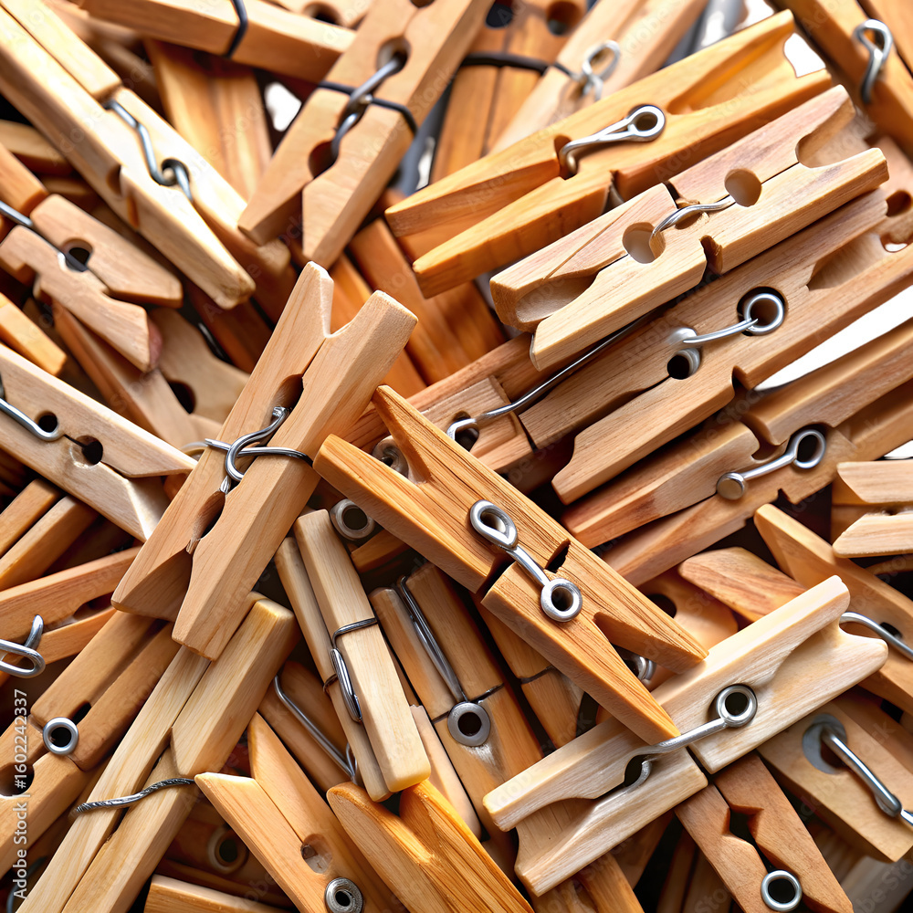 Wooden clothespins isolated on transparent background Wooden clothespins isolated on transparent background