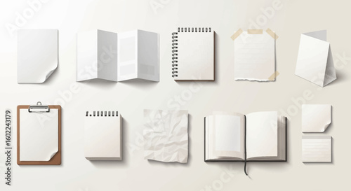Collection of Blank Paper Stationery and Notebooks