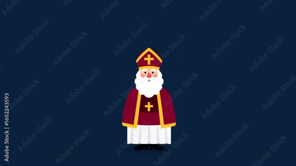 Sinterklaas, Dutch Saint Nicholas day in Netherlands Amsterdam and Belgium. Greeting card for holland holiday. Celebration concept for children european party in Saint Nicolas day five december.