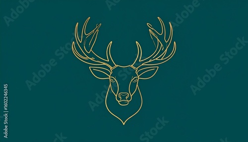 Minimalist Antler Festive Illustration