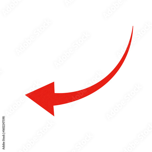 Red curved arrow pointing left on black background