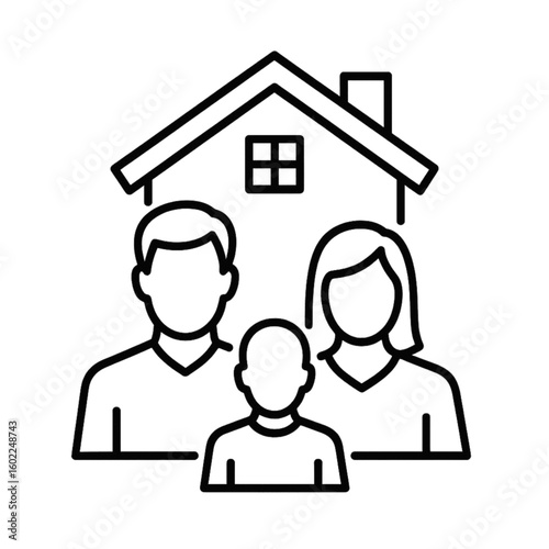 Real estate agency Family Viewing House icon transparent background