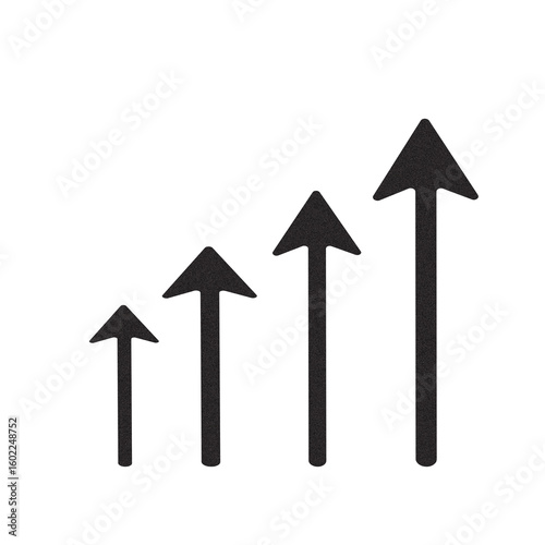 Four upward arrows showing growth and progress