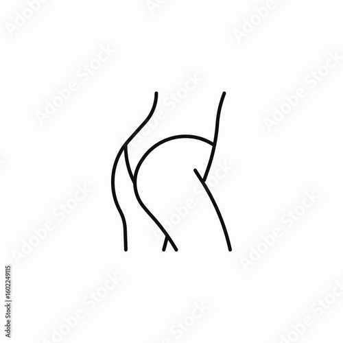 female body rear icon sign vector