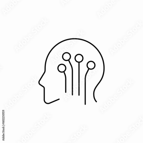 human brain circuit icon sign vector