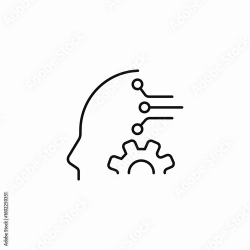 human mind gear icon sign vector