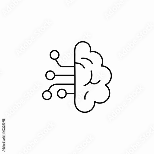 networked artificial intelligence icon sign vector
