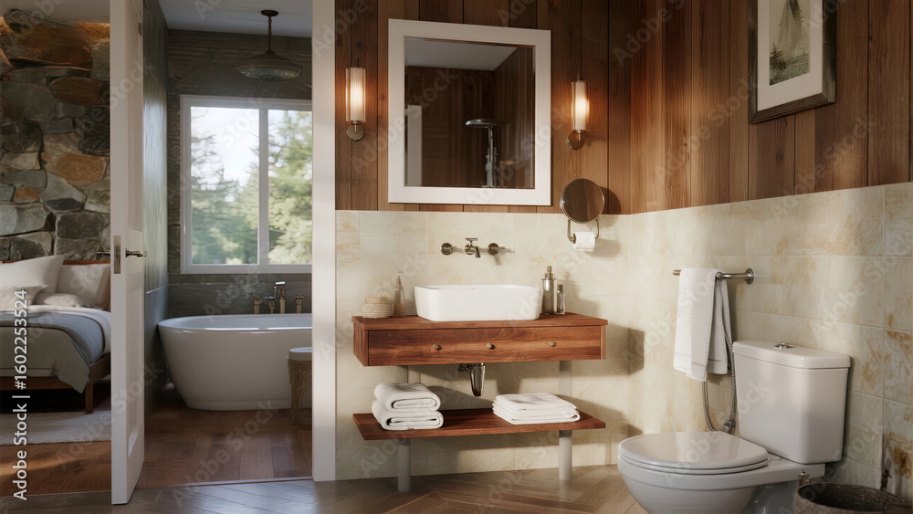Fototapeta premium modern bathroom interior with sink
