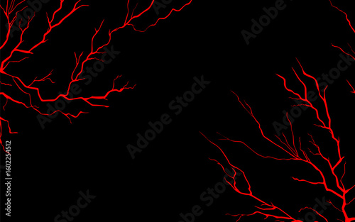 Black background with bright red anime lightning on deep black background.