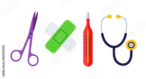 Medical Instruments Flat Design Icons