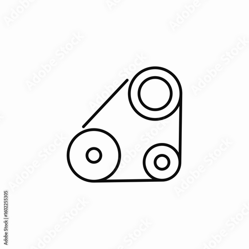 belt pulley system icon sign vector