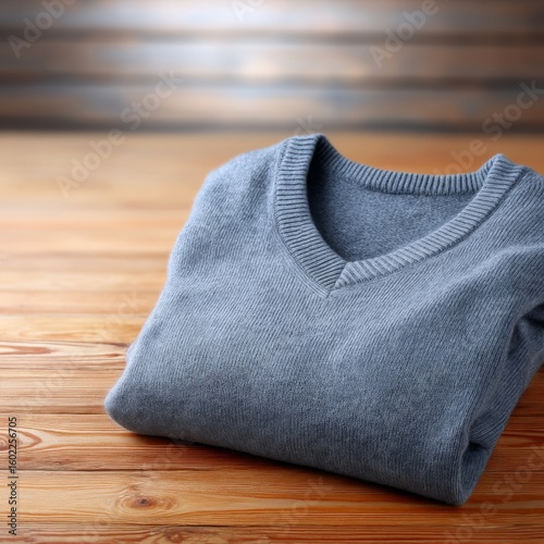 Folding sweater action cozy home setting fashion item comfortable environment close-up view everyday lifestyle