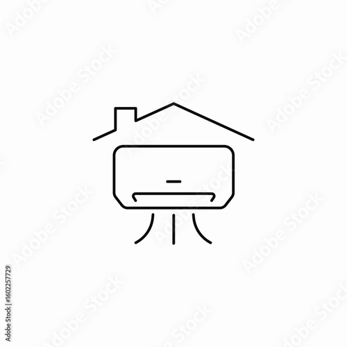 home cooling system icon sign vector