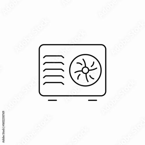 outdoor unit cooling icon sign vector