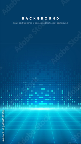 A blue vertical grid background with a sense of technology