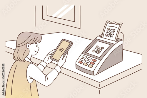 Person using smartphone to make contactless payment at point of sale terminal in a modern retail setting during daytime