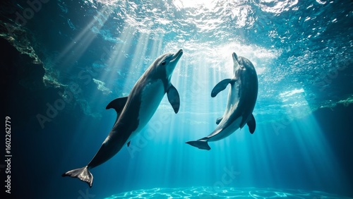 Artistic images of the dolphin ocean