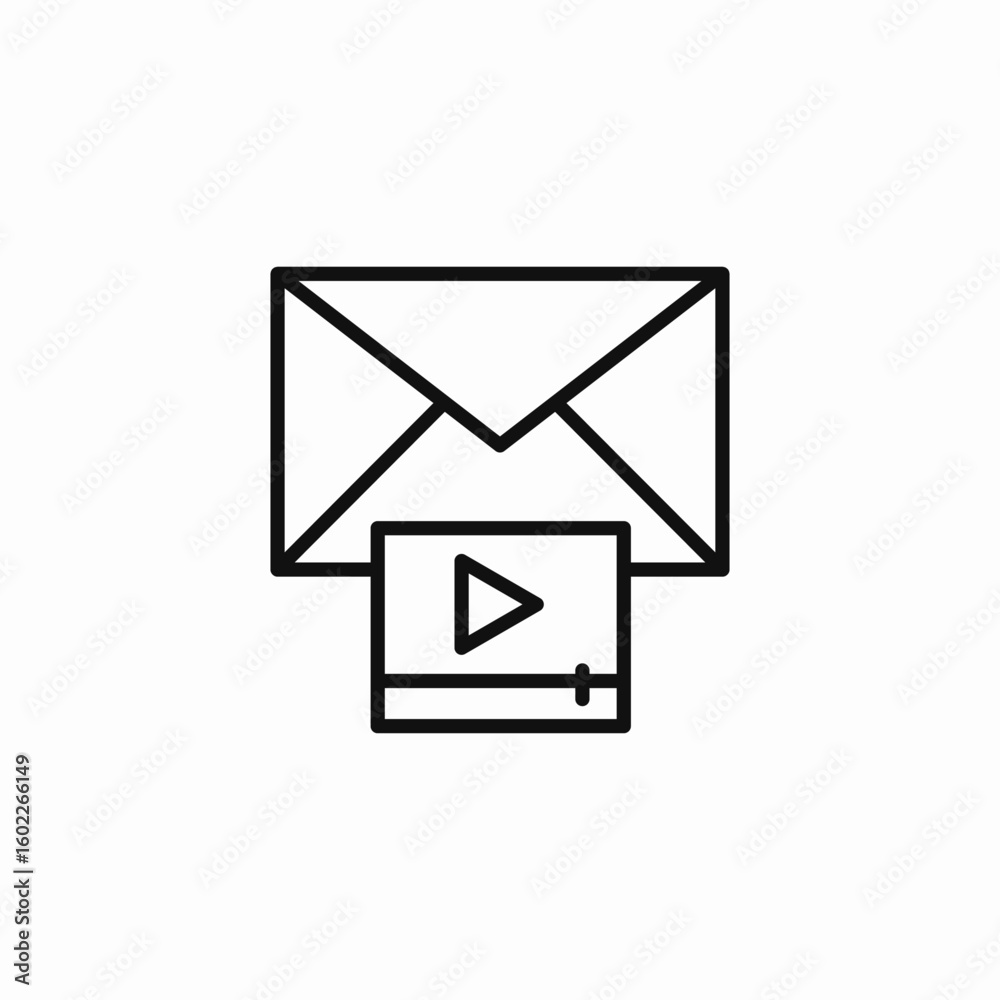 email video attachment icon sign vector email video attachment icon sign vector