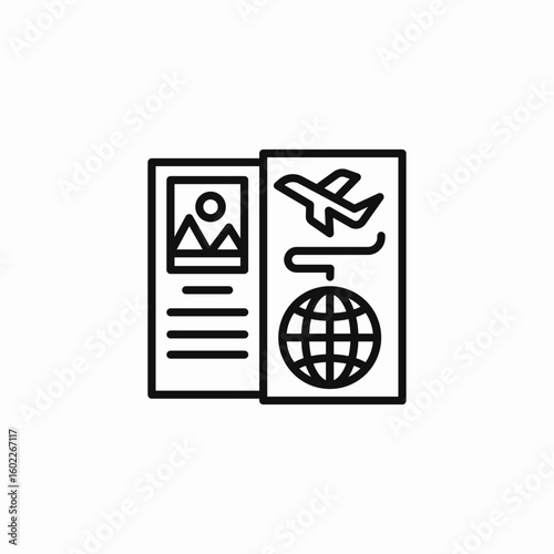 travel visa passport icon sign vector